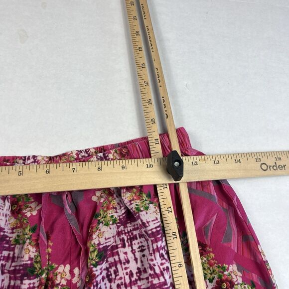 Moda Baronessa Silk Boho Pink Floral Straight Leg Lounge Pants XS Vibrant Resort - Picture 8 of 12